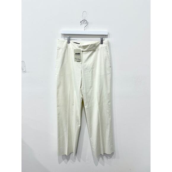 Loro Piana Flat Front Regular Fit Cotton-Blend Wide Leg Pants Mens Ivory Size 44 - Picture 1 of 4